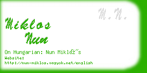 miklos nun business card